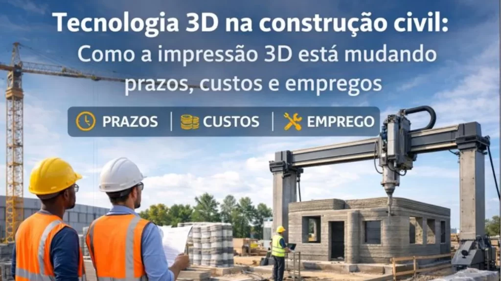 Como a impressão 3D na construção civil está mudando prazos, custos e empregos
