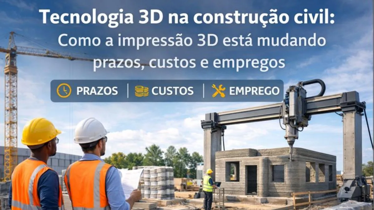 Como a impressão 3D na construção civil está mudando prazos, custos e empregos