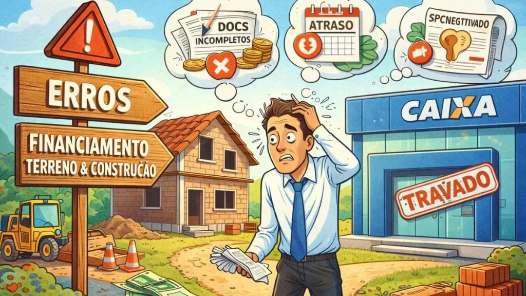 erros no financiamento de terreno e construção pela Caixa