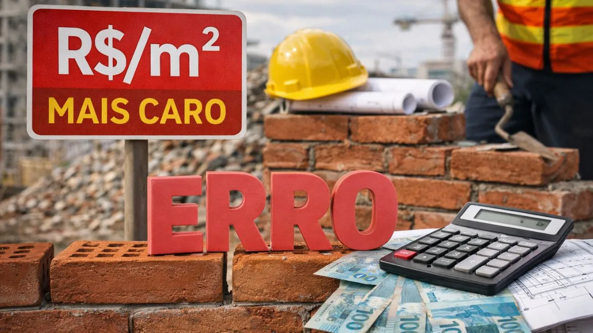 custo por m² na construção