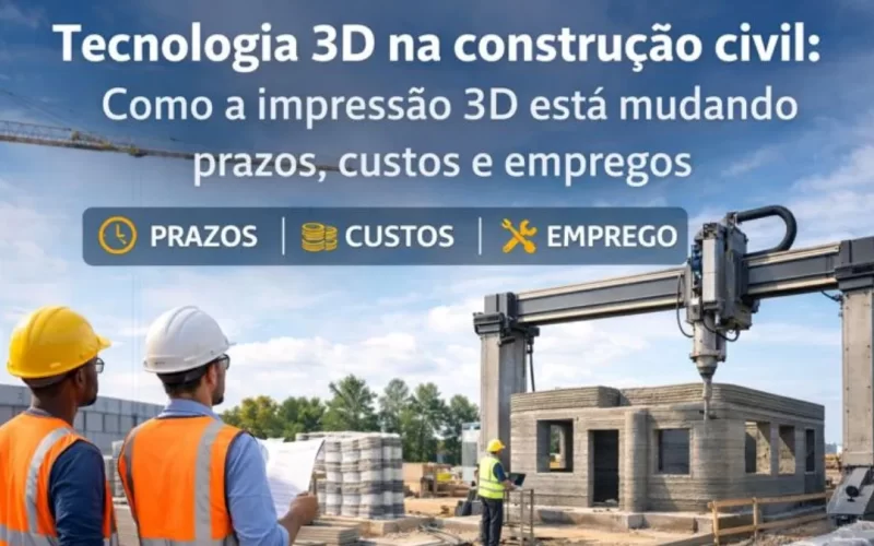 Como a impressão 3D na construção civil está mudando prazos, custos e empregos