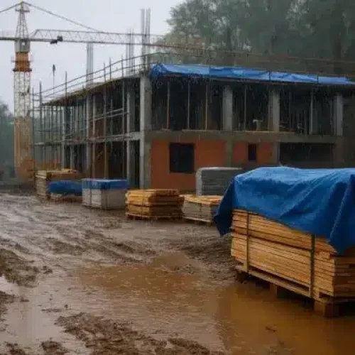 Como preparar um canteiro de obras para o tempo chuvoso