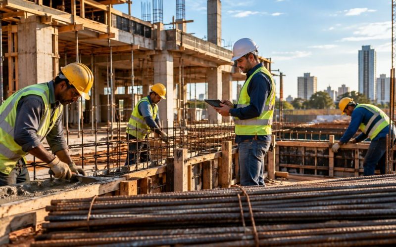 Vagas na construção civil em MS: 7.392 empregos em 2026