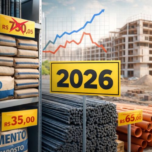 Preços de materiais de construção em 2026: o que mais subiu e o que ficou mais barato