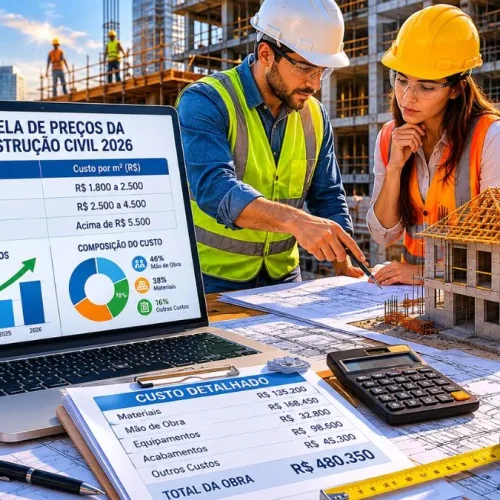 Tabela de preços da construção civil atualizada: veja quanto custa construir em 2026