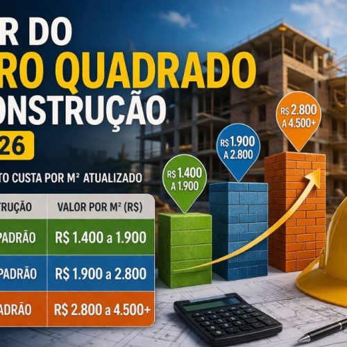 Valor do metro quadrado de construção em 2026: veja quanto custa por m² atualizado