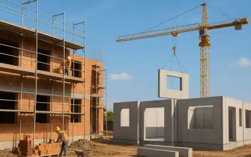 construção pré-fabricada vantagens desvantagens