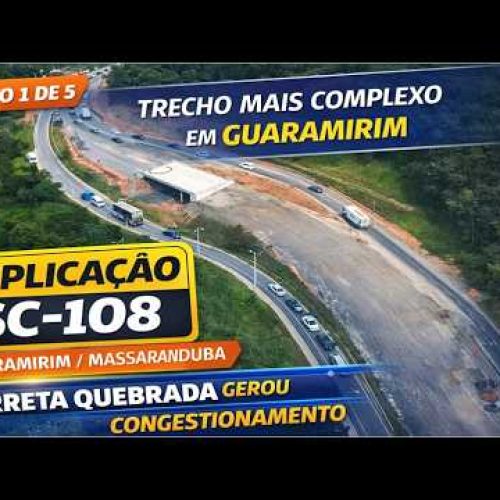 Duplicação da SC-108: obras no trecho mais complexo da rodovia em Guaramirim.