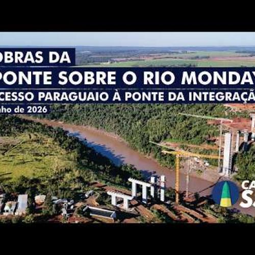 Obras da ponte sobre o rio Monday – Presidente Franco, Paraguai.