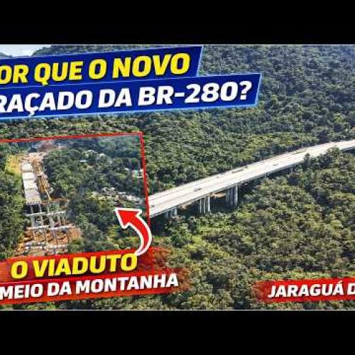 Obra Incrível no meio da montanha em Jaraguá do Sul – um viaduto surgindo- uma nova rodovia .